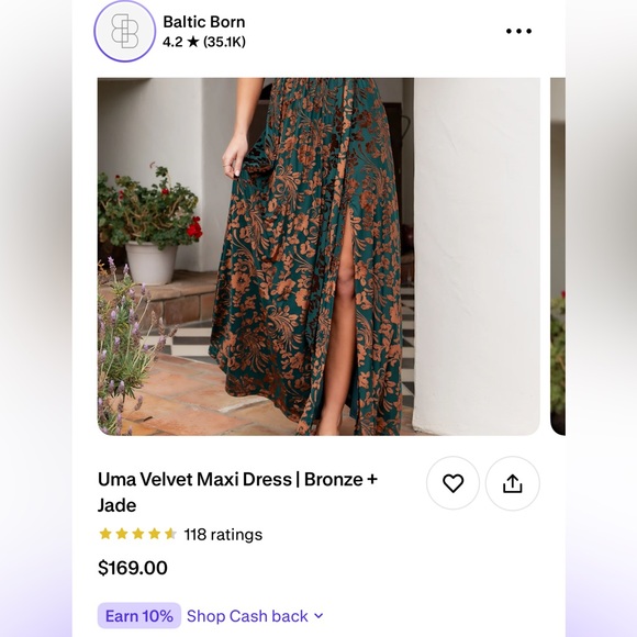 NWT Baltic Born Uma Velvet Maxi Dress Size XL - Picture 4 of 6